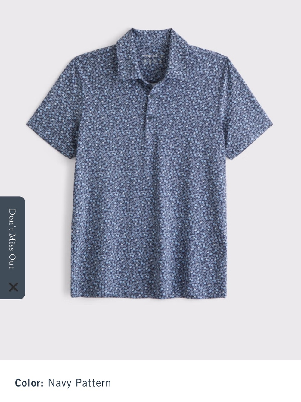 Abercrombie & Fitch Navy Beer glass and poker chip pattern Short-Sleeve Polo